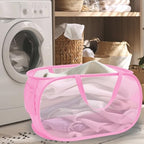 Collapsible Laundry Hamper Basket,Pop Up Mesh Foldable Bag for Laundry Room - Image 2
