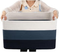 OIAHOMY Blanket Basket Laundry Basket Dog Toy Basket 75L Gradient Blue by MasterofSpaceOptimization