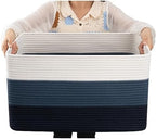 OIAHOMY Blanket Basket Laundry Basket Dog Toy Basket 75L Gradient Blue by MasterofSpaceOptimization