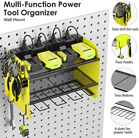CCCEI Wall Mount Modular Tool Charging Organizer, Green, 2 Pack, 3 Tier. - Image 5