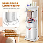 Laundry Sorter Plastic Rolling Laundry Basket Organizer Laundry Hamper Cart for Laundry Room Bedroom College Dorm (3 compartments) - Image 2