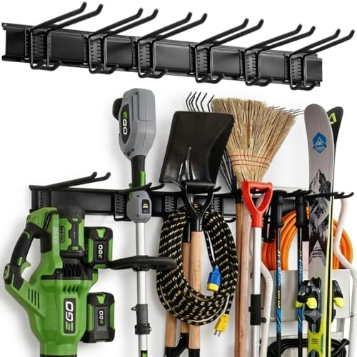 Aking Ace 48 Inch Garage Tool Organizer, Wall Mount 3 Racks 6 Hooks Storage by Aking+Ace