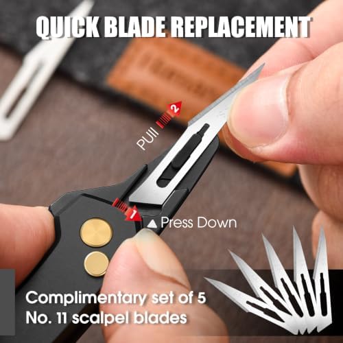 Folding Utility Knife with Blade Storage Pocket Knife Clips 11# Blade - Image 2