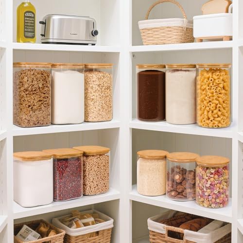 ComSaf Flour Sugar Storage Containers 4 Qt, Set of 2 Glass Flour Container - Image 5