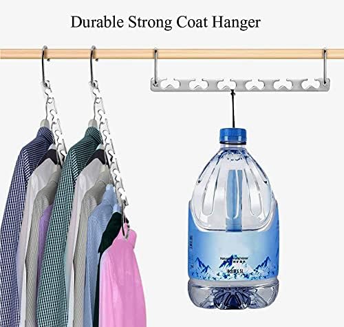 Space Saving Hangers, Shirt Hanger, Metal Hangers for Clothes, Space Saver for Hanging Clothes, Sturdy Metal Wardrobe Organizer, Pack of 10 - Image 6