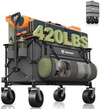 HIKEMOON 150L Collapsible Wagon Compact with Big Wheels, 420LBS Grey by Unknown