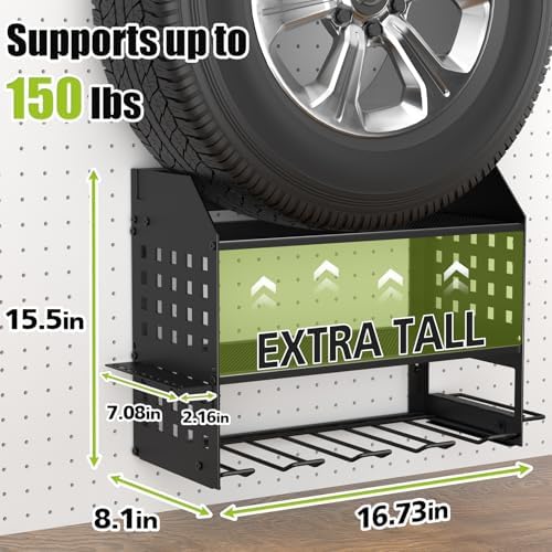 SUNALLY Power Tool Organizer Wall Mount with Charging Station,3 Layer,Black - Image 6