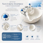 Santorini Catchall Shell Bowl, Catchall Tray for Keys Jewelry Coins Decorative Trinket Dish Greek Island Holder Organizer Architecture Style Home Decor Housewarming Gift，2PCS - Image 6