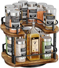 SNTD Lazy Susan Spice Rack Organizer for Cabinet, Wood, Vintage, 9 in by SNTD
