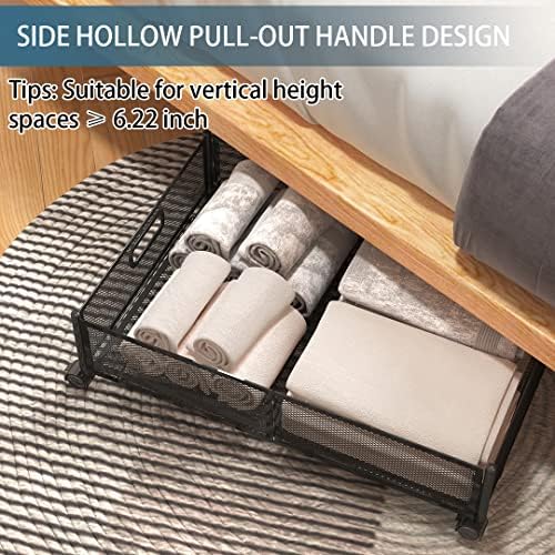 Foldable Bedroom Storage Organization with Handles - Under Bed Storage Containers with Wheels - Bins Drawer for Clothes, Blankets and Shoes - Image 5