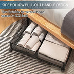 Foldable Bedroom Storage Organization with Handles - Under Bed Storage Containers with Wheels - Bins Drawer for Clothes, Blankets and Shoes - Image 5