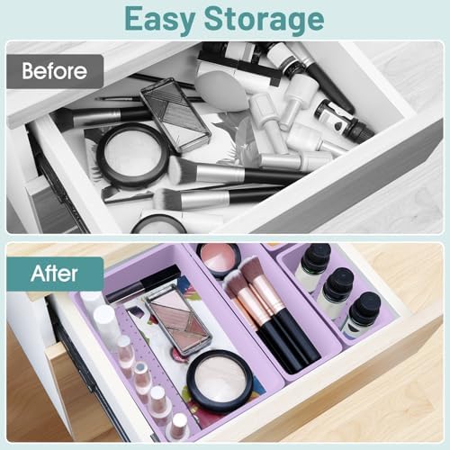 25 PCS Plastic Drawer Organizer Set, Makeup Organizers and Storage Bins - Image 4