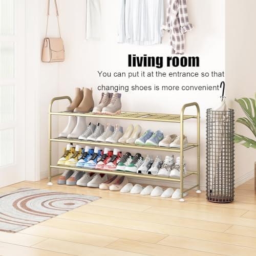LINZINAR 3 Tier Long Shoe Rack for Closet Metal Shoe Organizer for Entryway - Image 4
