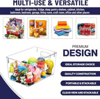 Clear Plastic Storage Bins, Pantry Organizers and Storage Containers Fridge Organizer Bins for Organizing Kitchen Cabinet Organizer Bin Bathroom Freezer Refrigerator Organization - Image 5