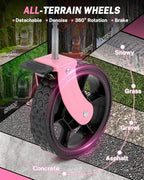 Gonex 38" L Collapsible Wagon Cart Foldable, 220L Folding Utility Cart Pink - Image 6