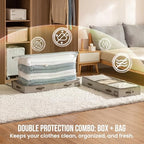 TAILI Under Bed Vacuum Storage Bags for Comforters and Blankets, Save 80% Space, Large Capacity Foldable Cationic Storage Box for Quilts Pillow Blankets Linen, 41" x 17.7" x 6", Jumbo Vacuum Seal - Image 4