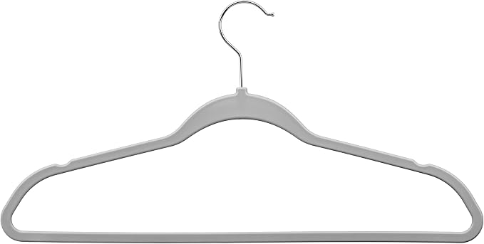 DEILSY™ Non-Velvet Thin Hangers Space Saving Gray Hangers 50 Pack | Space saving hangers, sturdy slim hangers, thin hangers for shirts, jackets, coats and everyday clothing - Image 8