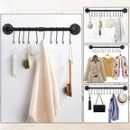 Toplife 31.5 inch Pot Rack, Kitchen Wall Mounted Detachable Pan Lid Utensils Organizer Hanging Rail with 14 Hooks, Black - Image 5