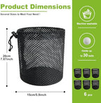 Golf Ball Storage Bag-6 Pack Mesh Bags with Drawstring，Golf Shag Bag Organizer,Sports Equipment Organizer Sack，for Collecting Half Balls Tennis Beach Trave - Image 2