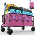 45.5" L Kitsure Collapsible Wagon with Wheels, 440LBS Heavy Duty Cart by Kitsure