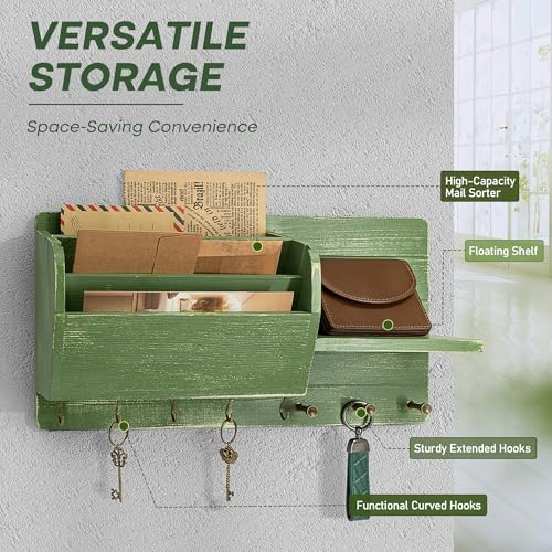Rebee Vision Key Holder Wall Mount for Apartment Essentials, Green - Image 6