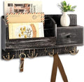 Rebee Vision Key Holder Wall Mount with Hooks for Room Decor, Old Black by REBEEVISION