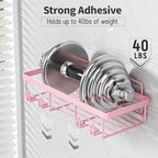 Liuoud 5 Pack Shower Caddy for Inside Shower, Pink Bathroom Decor Set - Image 3