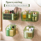 14 Pack Cabinet Door Organizer Adhesive Wall Mount Storage Bins Makeup Containers Stackable Organizer Basket for Kitchen Cabinets, Bathroom, Pantry, Office, Refrigerator (Frosted Green) - Image 6