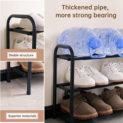 Gonfoam Expandable 3-Tier Shoe Rack for Closet and Entryway, Black - Image 5