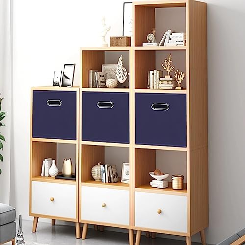 Black Foldable Storage Cubes Bins , Fabric Storage Box Cubes Organizer Baskets with Dual Handles for Home Organizer (Navy Blue) - Image 4