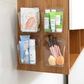 Clear Cabinet Door Organizer Bathroom, 4 Pack Hanging Makeup Storage Brush Holder, Adhesive Storage Bin Versatile Vertical Wall Mount Caddy for Pantry Office Kids' Room Small Items Organization by Hiopeak