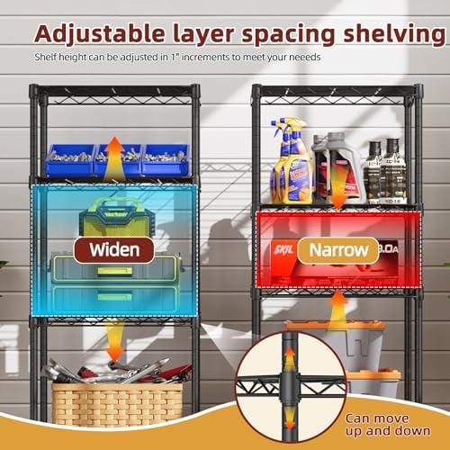 SINGAYE Small Wire 4 Adjustable Shelves Pantry Metal Shelf Floor Organizer - Image 6