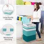 StorageRight Laundry Basket Hamper, 75L Collapsible Clothes Storage, Green - Image 4