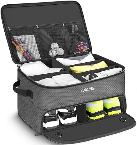 YOREPEK Golf Gifts for Men, 2 Layer Golf Trunk Organizer for 2 Pair Shoes by YOREPEK