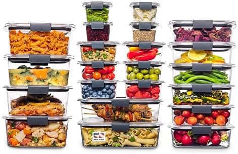 Rubbermaid Brilliance BPA Free 44-Piece Food Storage Containers Set Airtight Leak-Proof with Lids for Meal Prep Lunch and Leftovers by Unknown