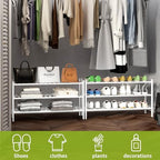 BMOSU 3-Tier Bamboo Extended Shoe Rack Premium Stackable Shoe Shelf Storage Organizer for Hallway Closet Living Room Entryway Organizer(White Bamboo) - Image 5