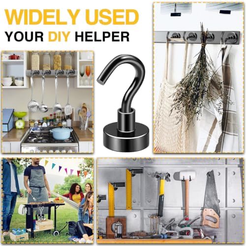 DIYMAG Magnetic Hooks 45pcs 30lbs Cruise Essentials 2026 Magnet Hook Black - Image 3