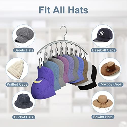 Yecuip Hat Hangers for Closet,Hat Organizer Racks for Base Ball Caps 2 Pack - Image 5