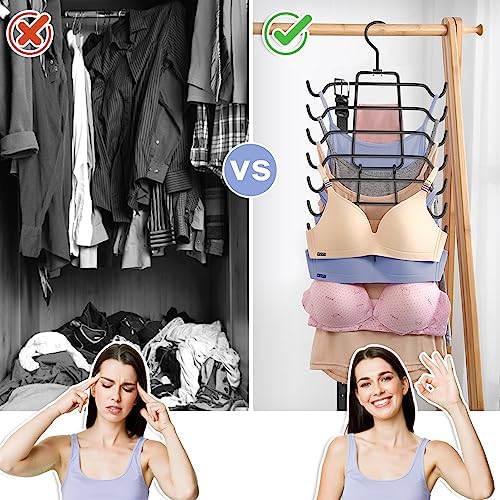 3Pcs Tank Top Hangers Space Saving Hanger Organizer Bra Hangers Black - Image 2