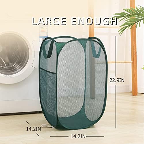 Sturdy Mesh Laundry Hamper Basket Bag,collapsible Pop up for Laundry Room - Image 4