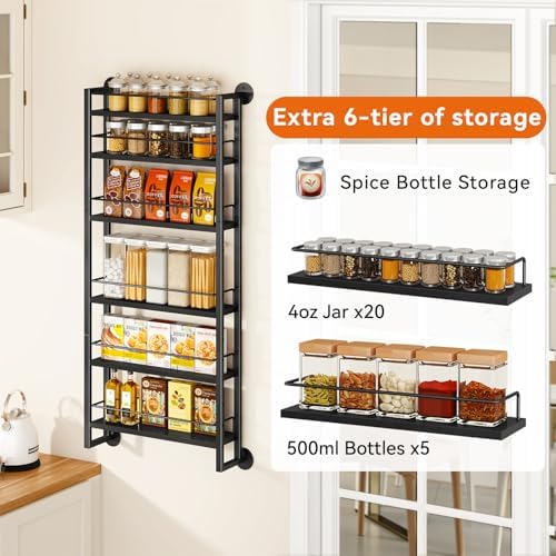 IBUYKE Over the Door Spice Organizer,Door or Wall Mount,Black TLJ028B - Image 4