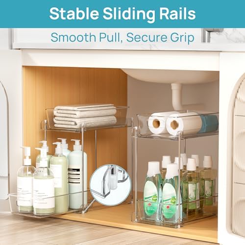Vtopmart 4 Pack Taller Pull Out Bathroom Under Sink Organizer (S-Higher) - Image 4