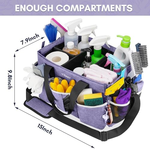 Ytonet Cleaning Caddy, Wearable Cleaning Supplies Organizer with 4 Dividers - Image 2