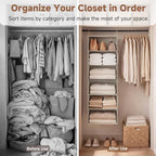 StorageWorks Hanging Closet Organizer, 6-Shelf with 2-in-1 Design, Ivory | Maximize Closet Space with Reinforced Shelves, Small Closet Storage Solution for Bedrooms, Dorms and RVs, Jumbo - Image 4