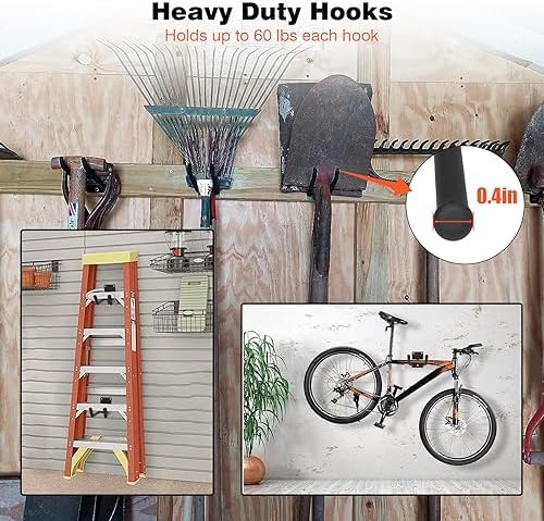 6 Pack 7.8 Inch Heavy Duty Garage Hooks, Ladders Storage Wall Mount Hanger - Image 3