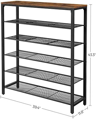 VASAGLE 6-Tier Shoe Rack, 24-30 Pairs, Metal Mesh - Image 3