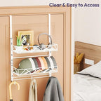 SWTYMIKI Over Door Hat Organizer - 3 Tier Wall Mounted Hat Rack with 2 Adjustable Metal Basket and 3 Hooks, Hanging Baseball Cap Organizer Storage Holds up to 29 Caps for Door, Bedroom, Closet - Image 6
