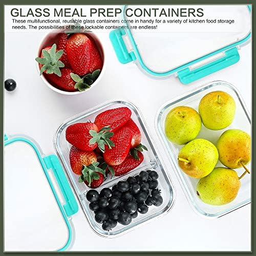 KOMUEE 10 Packs 30 oz Glass Meal Prep Containers with Lids, Green - Image 6