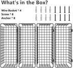 MaraFansie Extra Large Hanging Wall Basket 4-Pack Wall Mounted Wire Basket Cabinet Storage Bin Organizer Wall Shelves Farmhouse Decor for Home Kitchen Bathroom, Black - Image 6