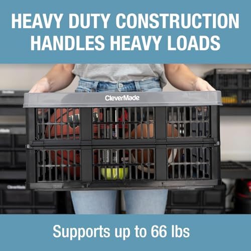 CleverMade Collapsible Utility Crate (Recycled) - 45L - Ocean (3PK) - Image 3